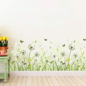 Wall Stickers, Skirting line Wall Decals Dandelion Flowers Theme