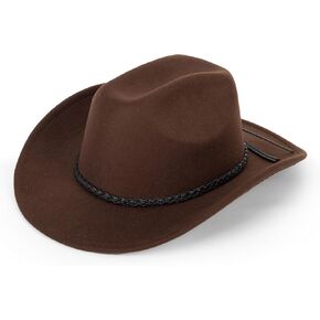 Women Men Classic-Western-Cowboy-Hat - Wide Brim Western Cowboy Cowgirl Hat Fedora Hats(Size:M)