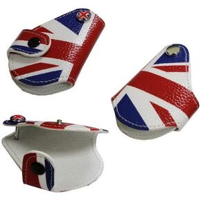iJDMTOY Red Blue Union Jack UK Flag Style Key Fob Cover Holder Compatible with 2008-up Mini Cooper R55 R56 R57 R58 R59 R60 R61 F55 F56