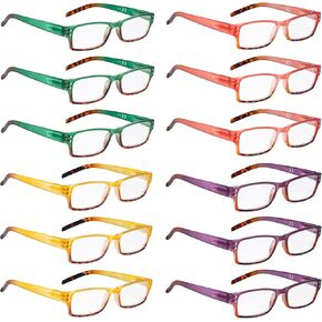 BLUELESS Round Reading Glasses for Women 12-pack Small Circle Lenses Readers