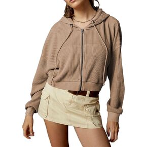 المرأة الهراء اقتصاص زمم هوديي أزياء عارضة سترة Y2K الملابس S-XL