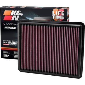 K&N High-Flow Original Lifetime Engine Air Filter: Increase Perfromance: Compatible with 2009-2017 Hyundai/Kia (Azera, i45, Sonata, Hybrid, ix35, Santa Fe, K7, K5, Optima, Sorento, Sportage R) 33-2448