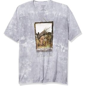 Liquid Blue Unisex-Adult Standard Led Zeppelin Man with Sticks Short Sleeve T-Shirt