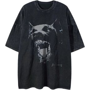 Men's Graphic Tees Shirt Unisex Short Sleeve Cotton Vintage Oversized Shirts Loose Streetwear Casual Tee Top