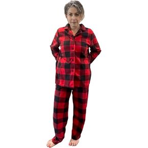 COUVER Womens Ladies Fleece PJ Pajama Set