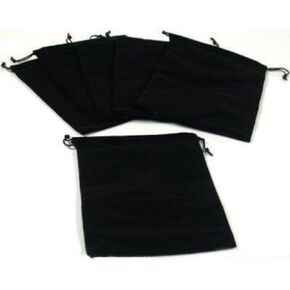 FindingKing 6 Pouches Black Velvet Drawstring Jewelry Bags 5"