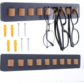 2pc Sunglasses Organizer for Wall Rustic Home Decor Wood Eyeglass Display Farmhouse Wall Mounted Eyewear Rack Sunglass Holder for Multiple Glasses Unique Birthday Gifts for Dad Husband