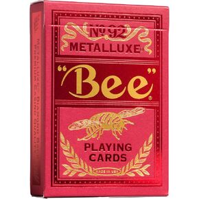 Bee MetalLuxe Playing Cards - Blue Foil Diamond Back, Standard Index