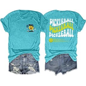 Pickleball Shirt Women Funny Pickleball Graphic Pickleball Lover Gifts Soft Cotton Short Sleeve Tee Lady Tops