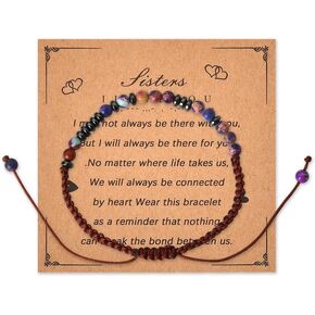 Sisadodo Granddaughter Daughter Birthday Chrismas Gifts for Women Natural Stone Braided Bracelet for Sister Inspirational Gifts