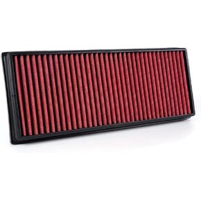 muge racing Engine Air Filter Reusable for Volkswagen Audi Skoda Seat, Washable Air Intake Filter for Engine Protection and Efficiency, Premium Durable High-Capacity Replacement Air Filter, Red