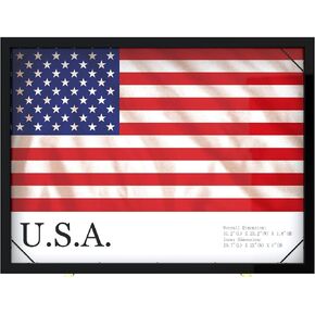 An&He Large Shadow Box, Wall Mounted Memorabilia Solid Wood & PS Display Case, Shadow Box Picture Frame, Flag Shadow Box, DIY Shadow Box with Black Plush Lining, 22x30 inches, 1PCS