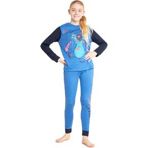Disney Stitch Girls Pyjamas Kids Teenagers 2 Piece Nightwear Sets Long Girls PJs Soft Breathable Lounge Wear 6-14 Years
