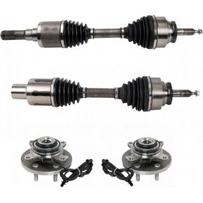 TRQ Front Driver & Passenger Side Drivetrain Kit CV Axle Shaft Assembly Wheel Hub Bearing Assembly Compatible with 2015-2017 Ford F-150