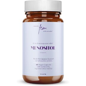 Inositol FEM Menositol 19-in-1 60Caps, Perimenopause & Menopause Supplements for Women Weight Loss with Myo-Inositol, D-chiro and Isoflavones, Control Metabolic Health, 100% Natural, Hormone, SoyFree