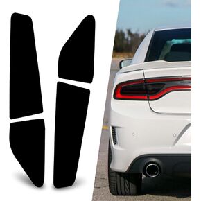 Car Blackout Taillight Vinyl Tint Film, Taillight Protective Film, Tint Vinyl Wrap, Compatible with 2015-2021 Dodge Charger (Black)