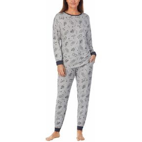 Wizarding World Womens 2-Piece Cozy Pajama Set (US, Alpha, Small, Regular, Regular, Harry Potter Gray)
