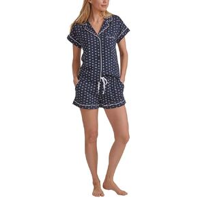 طقم شورت بيجامة نسائي من Tommy Hilfiger مكون من قطعتين (علم بحري، X-Large)