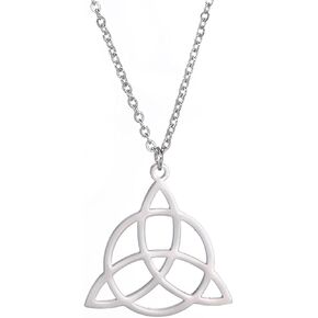 EUEAVAN Viking Necklace Sacred Triangle Protection Rune Necklace Keitel Symbol Pendant Vikings Pagan Norse Protective Jewellery Stainless Steel Irish Celtic Necklace Jewellery Gifts