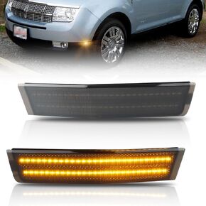 Front Fender Side Marker Lights [Three Light Beads 54 SMD Chips Super Bright] for 2007-2010 Lincoln MKX, Amber Lens Side Bumper Marker Lamps Amber LED Side Markers Turn Signal Lights, 2 PCS