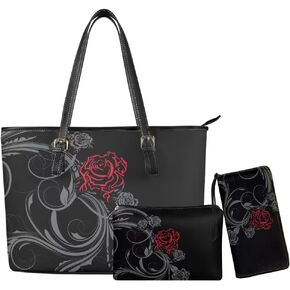Women Purse Handbags Wallet Sets Leather Shoulder Tote Bag for Women,Top Handle Purse with Wrist Wallet Bag