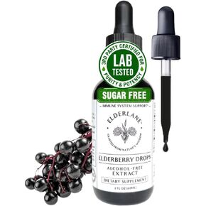 Elderberry Drops for Immune Support - Elderberry Extract Liquid - Elderberry Tincture - Keto, Sugar-Free, Alcohol-Free. Lab-Tested, Vegan, Non-GMO, Gluten-Free