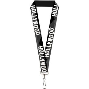 Buckle-Down Lanyard-1.0"-Hollywood Sign Skyline Black/Grays/White