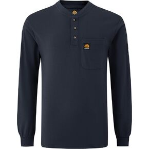 WORKWEYA Men's FR Shirts 5.5oz Lightweight Flame Resistant CAT2 Henley Shirt
