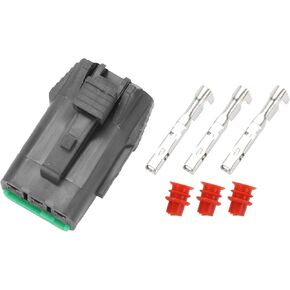 3 Pin Throttle Connector Plug for Excavator, Waterproof Plastic Gray Female Wire Terminal Connector