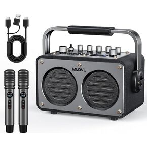MLOVE Karaoke Machine,Karaoke Machine for Adults with Wireless Microphones, 200W Portable Karaoke Machine Professional PA System, Recording, Effects Control & Instrument Play for Home and Outdoor Use