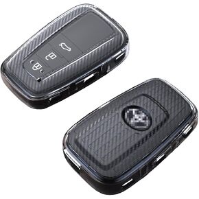Toyota Key Fob Cover, VADOA Soft TPU Key Case Shell Full Protection Compatible with 2024/2023/2022/2021/2020/2019 Camry RAV4 Highlander Avalon C-HR Prius Corolla Smart Key (Black)