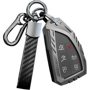 alloy Key fob Cover Compatible 2021-2023 Buick Envision Avenir GMC Yukon Denali Sierra Compatible Chevrolet chevy Suburban Tahoe Silverado Accessories 3 6 Buttons(C-Gun color)