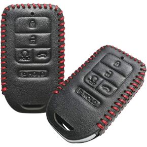 2Pcs Coolbestda Leather Keyless Remote Entry Cover Accessories Protector Holder Case for 2017 2018 2019 2020 2021 Honda Accord Civic CR-V CRV Pilot EX-L Touring Premium A2C81642600