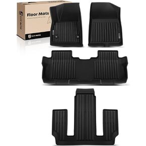 YHTAUTO Floor Mats & Cargo Mat Fit 2017-2023 GMC Acadia 6 Seats with Bucket Seats, TPE All Weather Car Mats Waterproof Anti-Slip Odorless Floor Liner, Interior Car Accessories