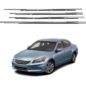 ZONFANT 4 Pcs Car Outer Door Window Moulding Trim Weatherstrip Seal Belt Compatible with Honda Vehicle 2013-2018 Accord, Replace#72410-T2A-A01 72450-T2A-A01 72910-T2A-A01 72950-T2A-A01