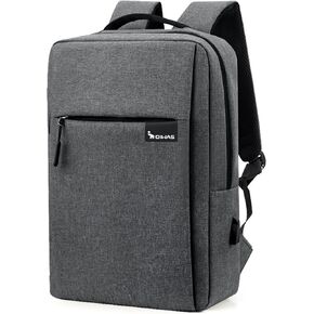 OIWAS 14 Inch Laptop Backpack Lightweight Computer Backpack for Men with USB Charging Port Clean Design Mens Laptop Backpack for Travel, Business, Casual, Grey