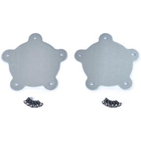 Flat Center Caps for Torq Thrust Wheels, 1-Pair, Low Profile Natural Aluminum, 2-1/8" Spacing, American Racing Pre-1980, US Mags, E-T Classic V, Vintage Wheel Works V-40/45 Delete Plates