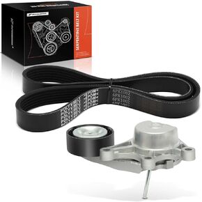 A-Premium Engine Serpentine Belt Drive Kit Compatible with BMW 320i, 320i xDrive, 328i, 328i GT xDrive, 328i xDrive, 528i, 528i xDrive, X3, 428i Gran Coupe, 228i xDrive, X1, Z4 & More - 2.0L