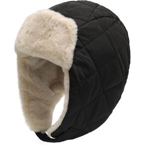 ZLYC Women Fleece Lined Winter Hat Windproof Synthetic Down Earflap Beanie Snow Cap