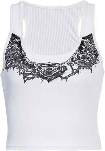 Print Shirt Crop Tank Tops for Women in Saudi Arabia