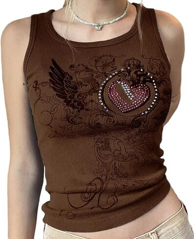 Print Shirt Crop Tank Tops for Women in Saudi Arabia