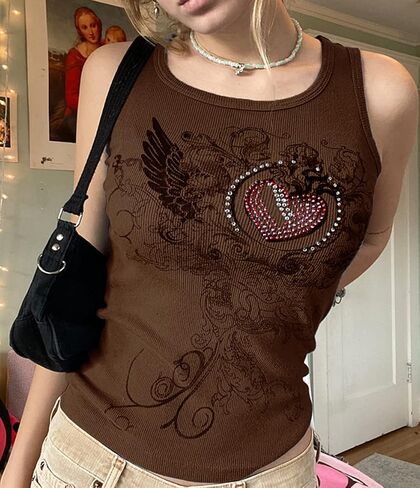 Print Shirt Crop Tank Tops for Women in Saudi Arabia