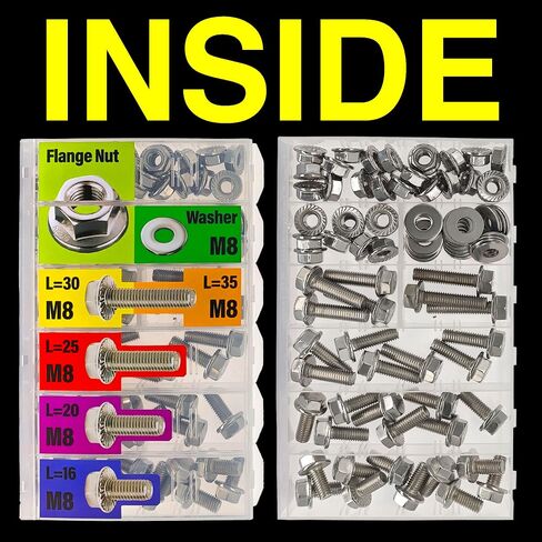EEEEE Black Metric Hex Flanged Nuts and Bolts Assortment Kit and Nuts Kit Set M6 Bolt 12mm16mm 20mm 25mm 30mm Flange Metric Bolt Assortment, Alloy Steel 10.9 Assorted Flat Washers Spring Washer nut in Saudi Arabia