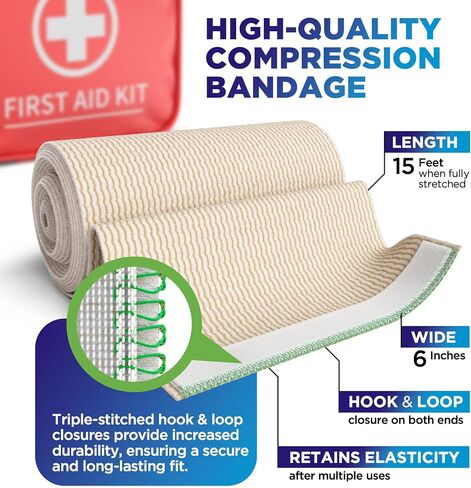 High-Performance Elastic Bandage Wrap - 4pk (2x3, 2x4") - Strong Self-Closing Compression Bandage Wrap - Foot, Ankle, Wrist, Knee, Body Wrap in Saudi Arabia
