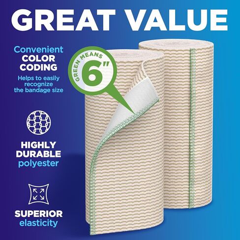 High-Performance Elastic Bandage Wrap - 4pk (2x3, 2x4") - Strong Self-Closing Compression Bandage Wrap - Foot, Ankle, Wrist, Knee, Body Wrap in Saudi Arabia