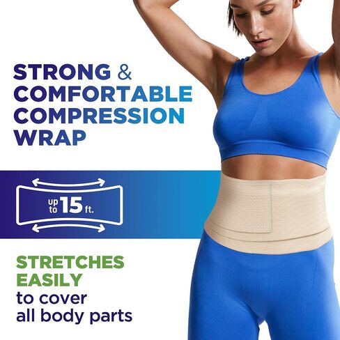 High-Performance Elastic Bandage Wrap - 4pk (2x3, 2x4") - Strong Self-Closing Compression Bandage Wrap - Foot, Ankle, Wrist, Knee, Body Wrap in Saudi Arabia
