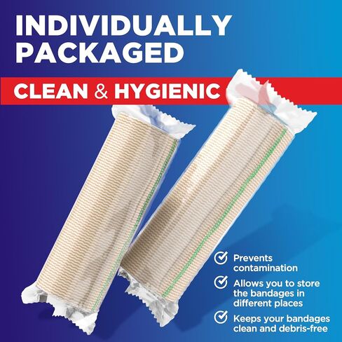 High-Performance Elastic Bandage Wrap - 4pk (2x3, 2x4") - Strong Self-Closing Compression Bandage Wrap - Foot, Ankle, Wrist, Knee, Body Wrap in Saudi Arabia