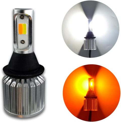 SOCAL-LED 2x T20 7440 LED Bulb Switchback Extremely Bright 30W 3000LM COB High Power DRL Turn Signal Light Kit, Canbus Error Free LED Decoder Resistor, White/Amber in Saudi Arabia