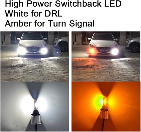 SOCAL-LED 2x T20 7440 LED Bulb Switchback Extremely Bright 30W 3000LM COB High Power DRL Turn Signal Light Kit, Canbus Error Free LED Decoder Resistor, White/Amber in Saudi Arabia