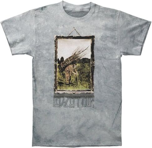 Liquid Blue Unisex-Adult Standard Led Zeppelin Man with Sticks Short Sleeve T-Shirt in Kuwait